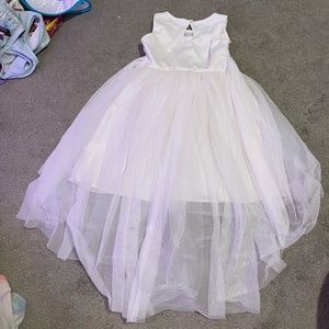 Flower girl formal white dress